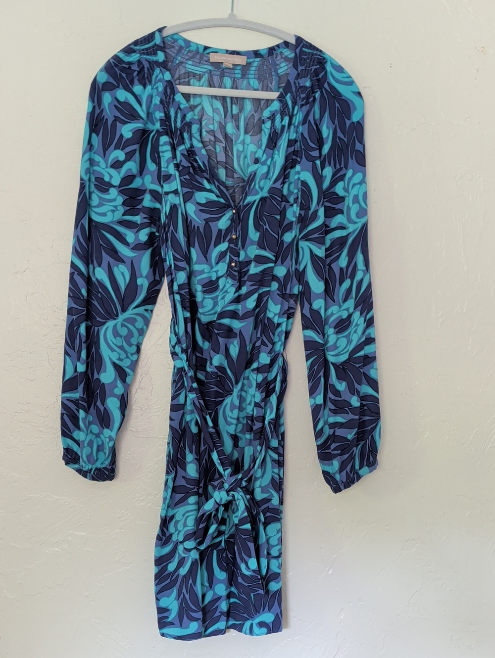 Banana Republic Navy and Teal Floral Dress